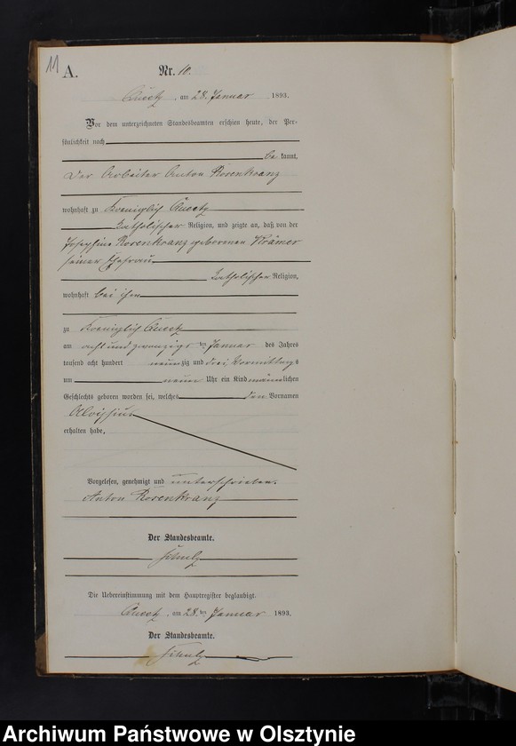 Obraz 13 z jednostki "Geburts-Neben-Register Nr 1 - 86"