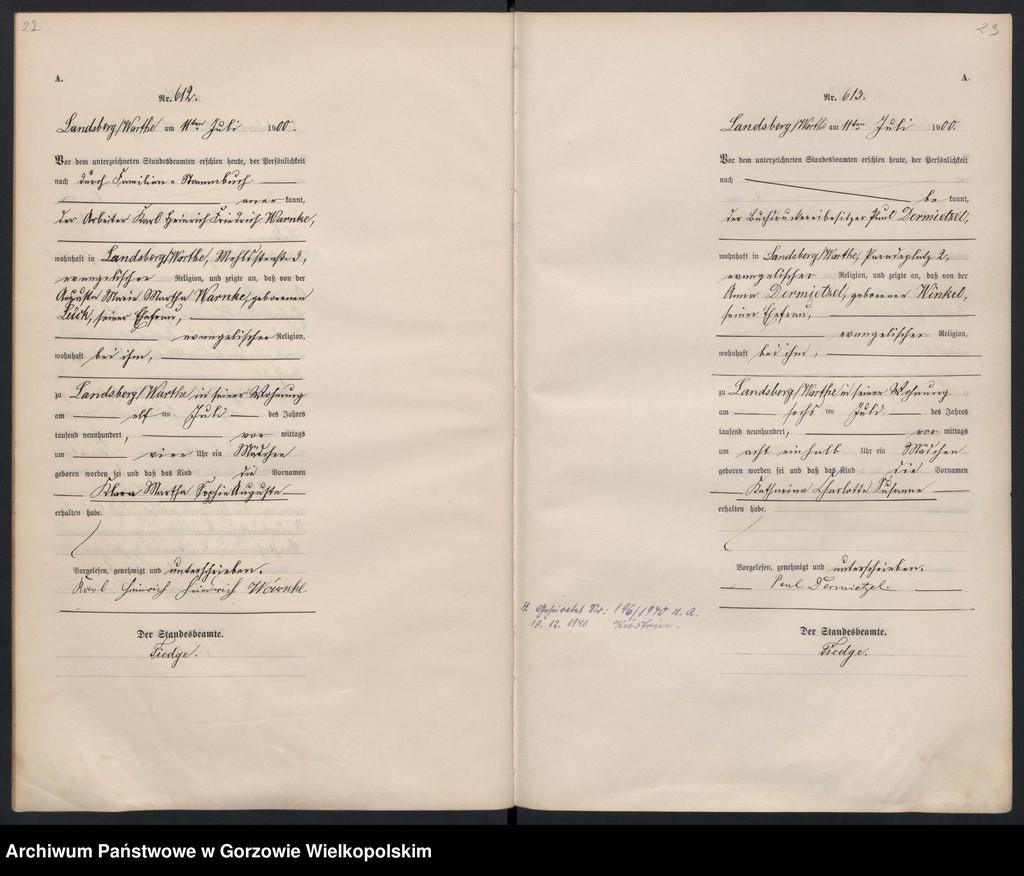 Obraz 15 z jednostki "Geburts Register"