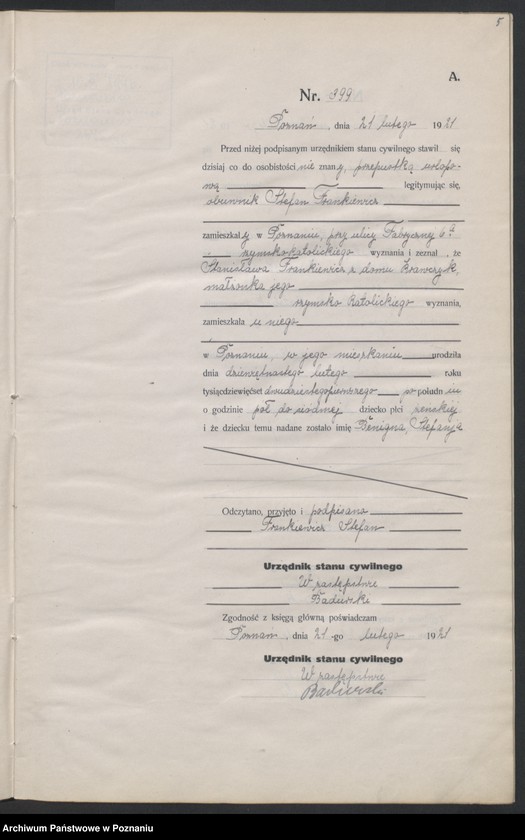 Obraz 7 z jednostki "Księga urodzeń odpis tom II [Rejestr poboczny urodzeń]"