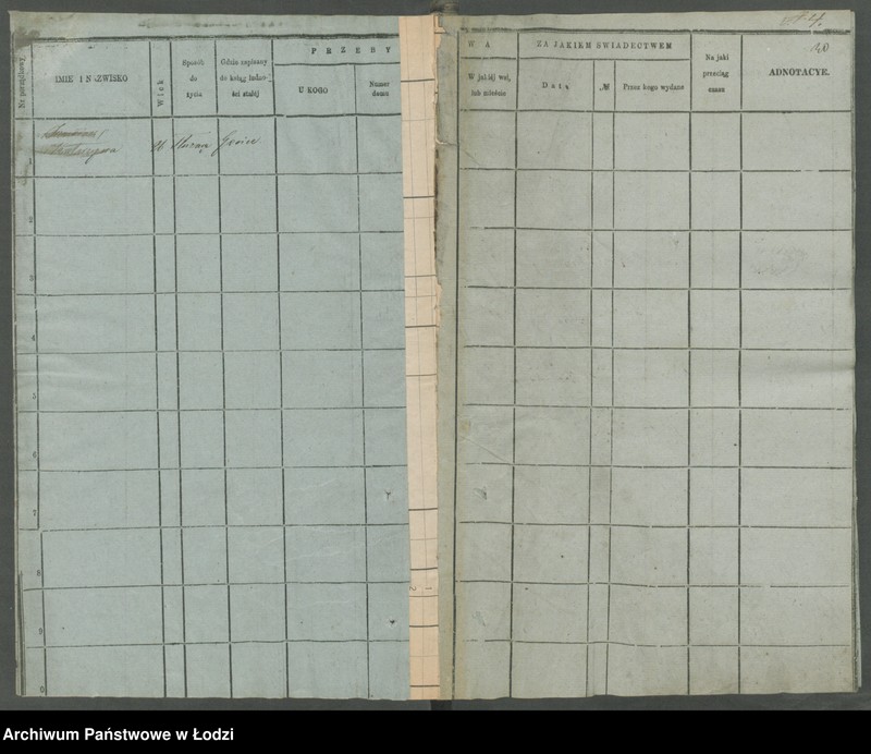 Obraz 6 z jednostki "[Księga ludności niestałej m. Łodzi]"