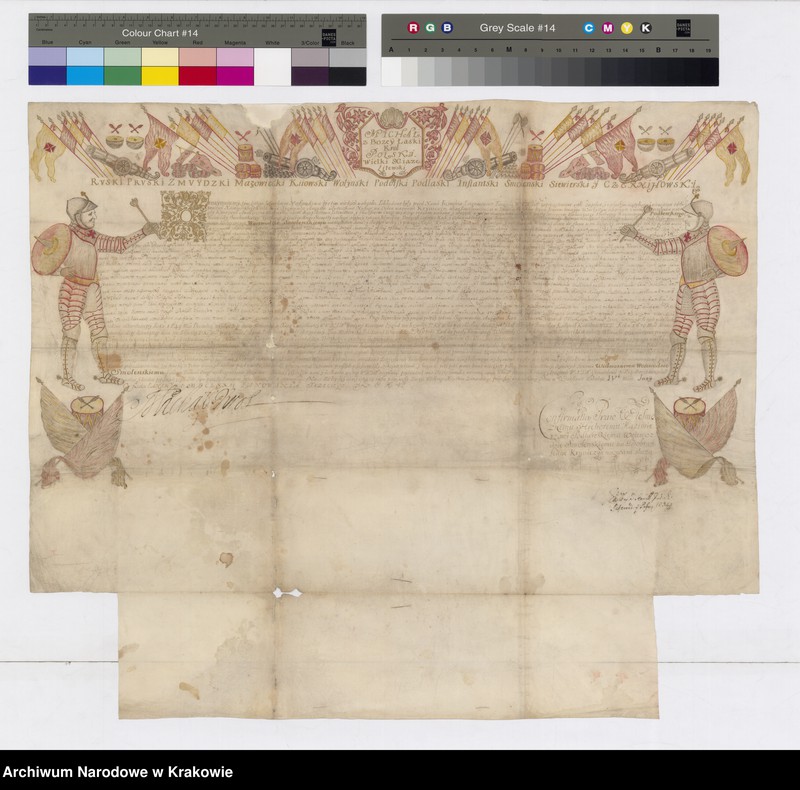 Obraz z jednostki "Michał, król polski, zatwierdza i transumuje akt (z daty: Knyszyn, 27 VII 1568 r.): Zygmunt August, król polski, nadaje kniaziowi"