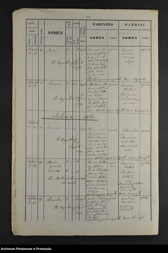 image.from.unit.number "[Odpisy ksiąg urodzeń, małżeństw, zgonów parafii rzymskokatolickiej Wyżyniany z 1862 roku]"