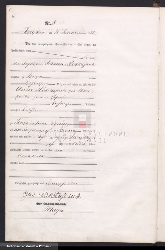 Obraz 10 z jednostki "Księga urodzeń"