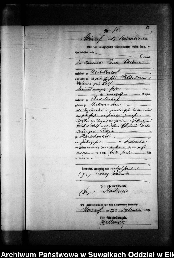 image.from.unit.number "Sterbe-Neben-Register des Preussischen Standes-Amtes Gr. Strengeln Kreis Angerburg"