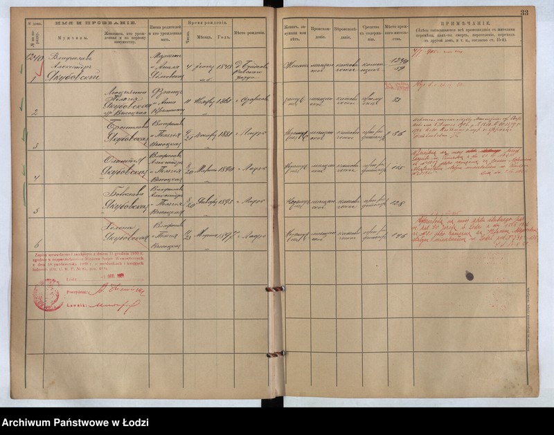 Obraz 20 z jednostki "[Księga ludności stałej m. Łodzi guberni piotrkowskiej nr domu 1240-1252e]"
