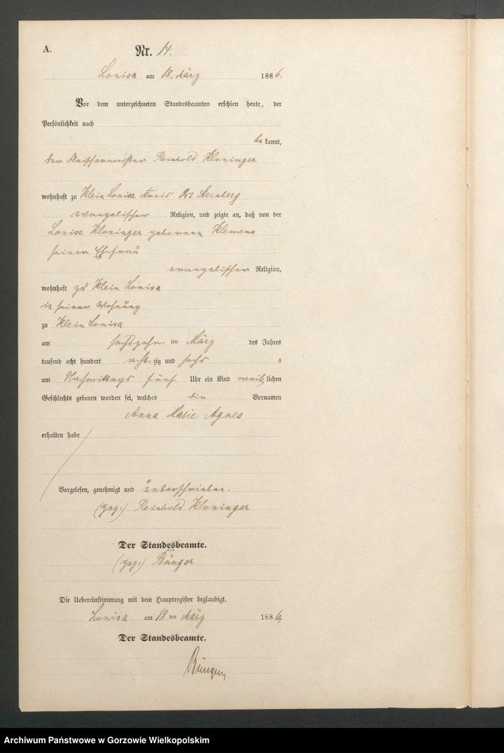 Obraz 16 z jednostki "Geburts Register"