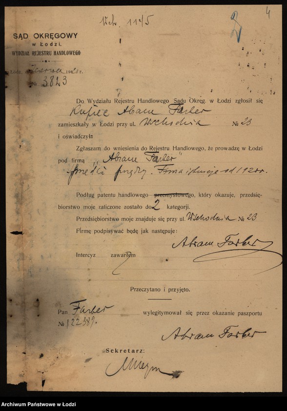 Obraz 6 z jednostki "Abram Farber – sprzedaż przędzy"