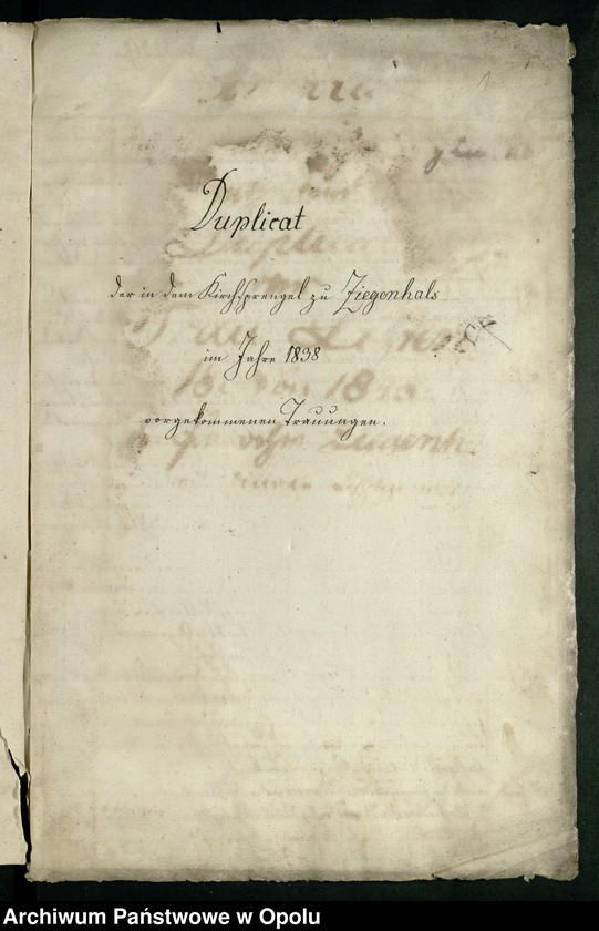 image.from.unit "Convolut des Königl. [Königlichen] Stadt-Gerichts zu Ziegenhals enthaltend Duplicate der Trau-Listen, [...] [1838-1839, 1841-1843, 1845-1848], der Parochie Ziegenhals mit Filiale Langendorf"