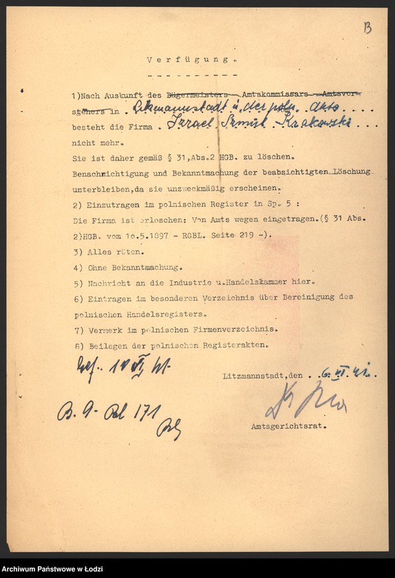 Obraz 15 z jednostki "Izrael Szmul Krakowski – sprzedaż drzewa"