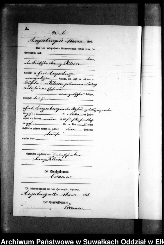 image.from.unit.number "Geburts-Neben-Register des Preussischen Standes-Amtes Kehlen Kreis Angerburg"