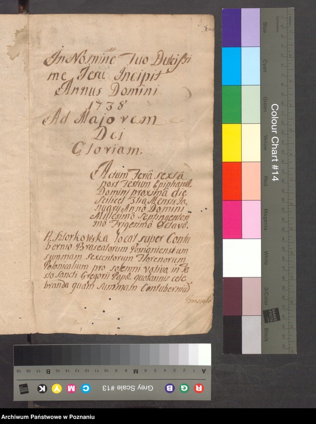 Obraz 5 z jednostki "Liber actorum officii consularis civitatis Posnaniae.  Protocollum anni 1738, tum 1739 et 1740."