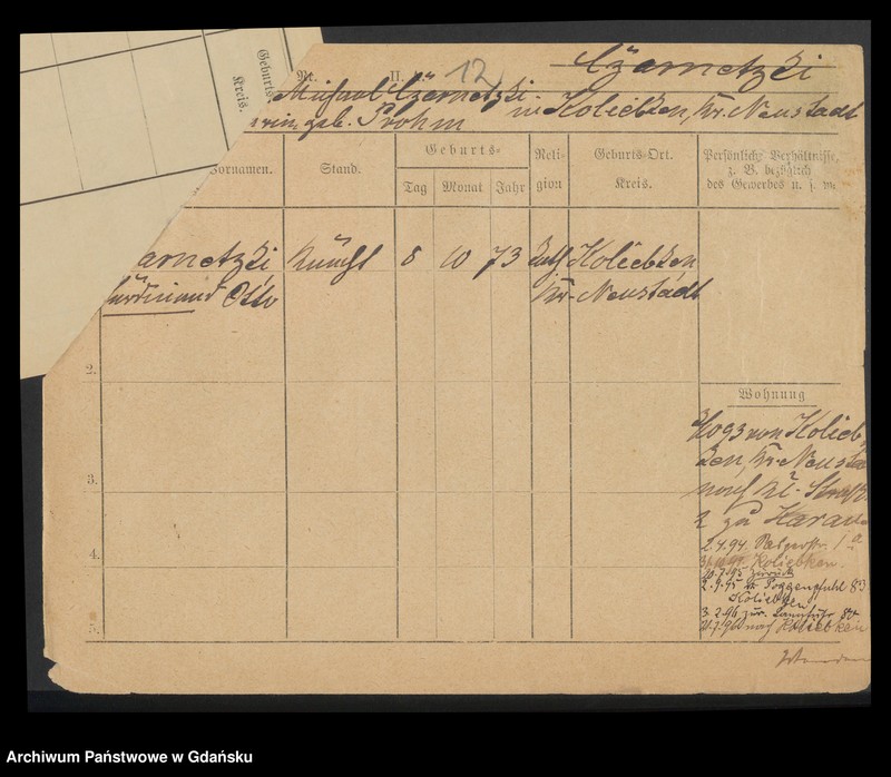 image.from.unit.number "Karty meldunkowe: Zapel - Zeitz"