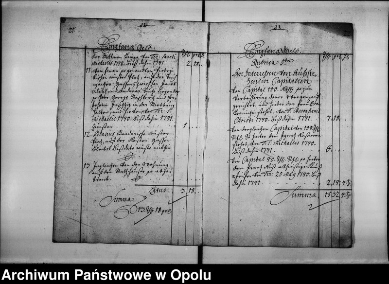Obraz 15 z jednostki "Domnestical Cassa Rechnung. Bey der Königl[ichen] Stad Oppeln. Vom 1 January. Bis ultima Decembris Anno 1741."