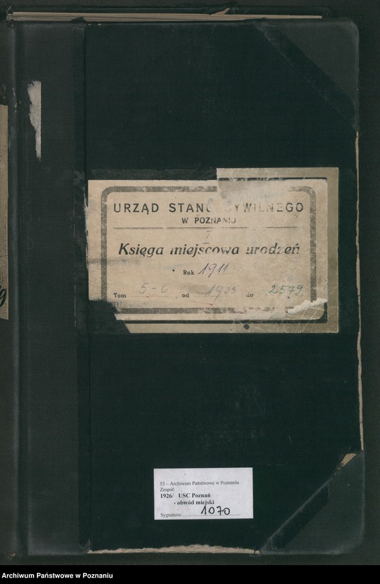 Obraz 1 z jednostki "Księga miejscowa urodzeń tom V-VI [Rejestr główny urodzeń]"