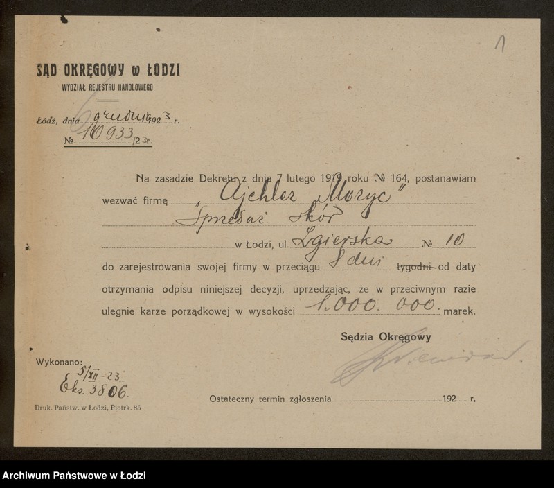 Obraz 3 z jednostki "Moryc Ajchler- sprzedaż skór"