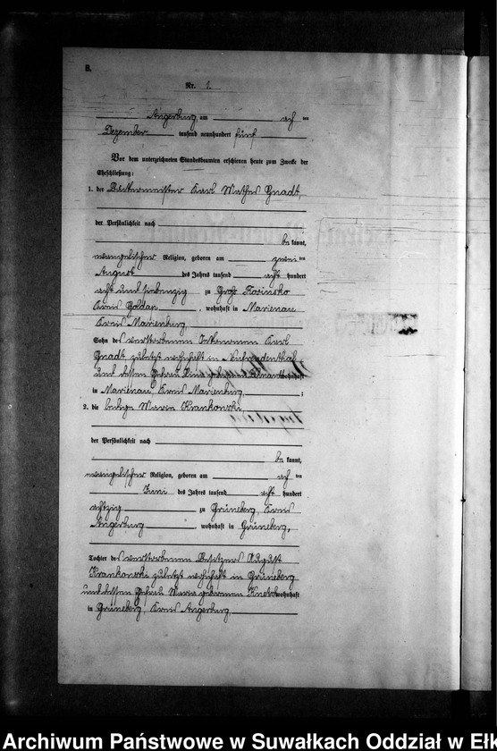 image.from.unit.number "Heirats-Neben-Register des Preussischen Standes-Amtes Gr. Strengeln Kreis Angerburg"