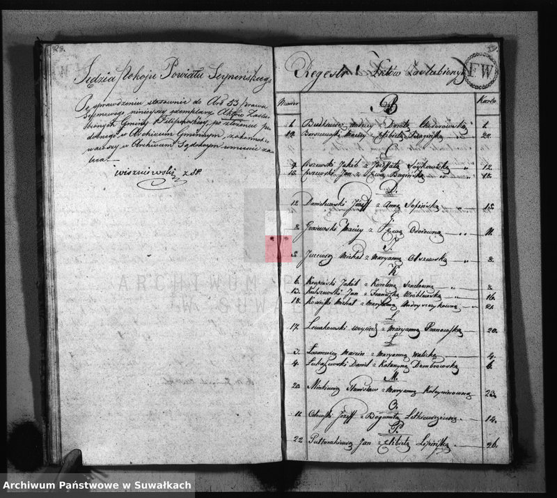 image.from.unit.number "Akta Zaślubionych Gminy Filipowskiey od 1go Stycznia 1814 R-u"