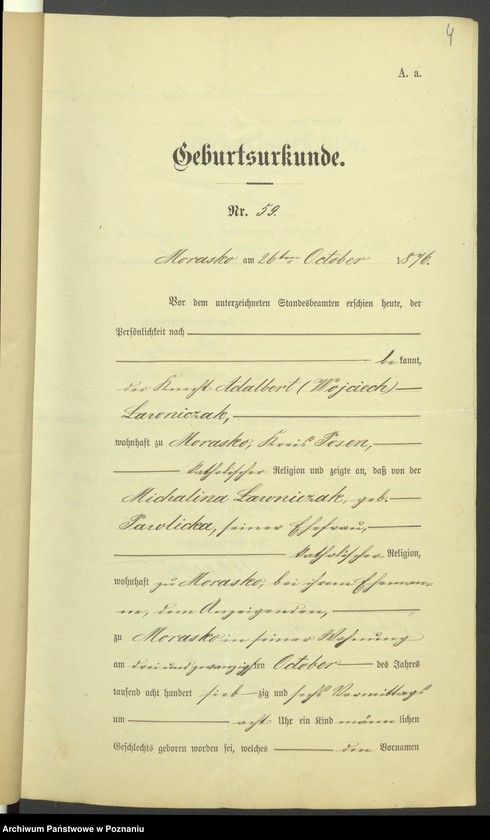 Obraz 6 z jednostki "Die von den Verlobten beigebrachten Urkunden zur Eheschliessung pro 1901. Vol VII"