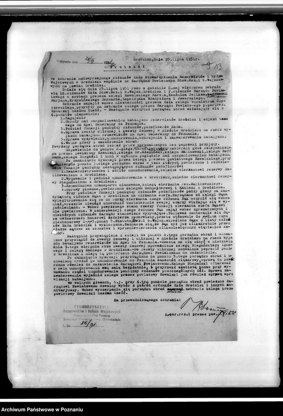 Obraz 17 z jednostki "Spis członków, protokół z walnego zebrania Koło Grodzisk"