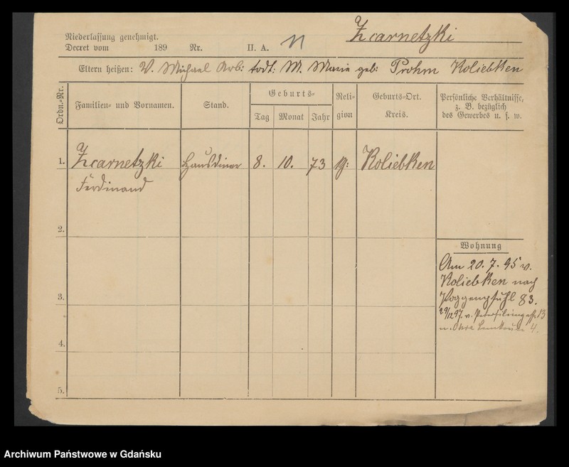 image.from.unit.number "Karty meldunkowe: Zapel - Zeitz"