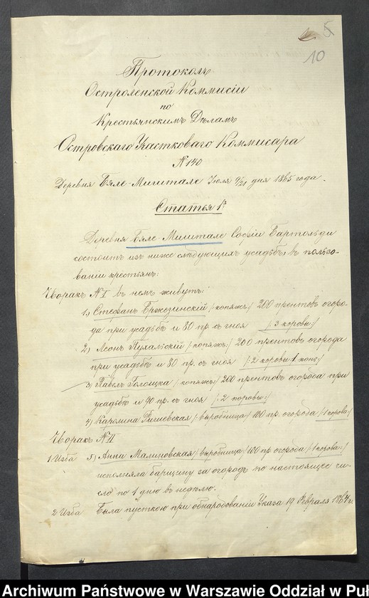 image.from.unit.number "O urządzaniu chłopów byłej rządowej wsi Białe Szczepanowice gm. Zaręby Kościelne, wchodzącej w skład prywatnej własności tejże nazwy podlegającej ziemianinie Zofii Bartoldi"
