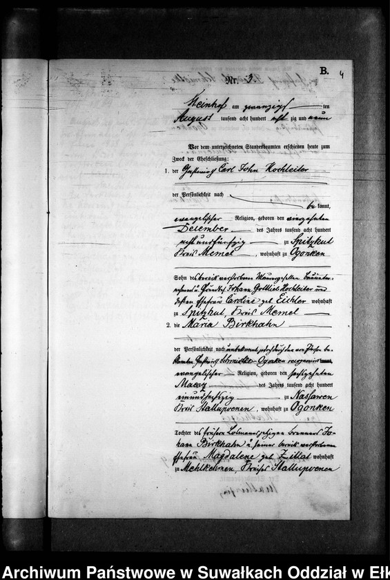 image.from.unit.number "Heiraths-Neben-Register des Preussischen Standes-Amtes Gr. Strengeln Kreis Angerburg"