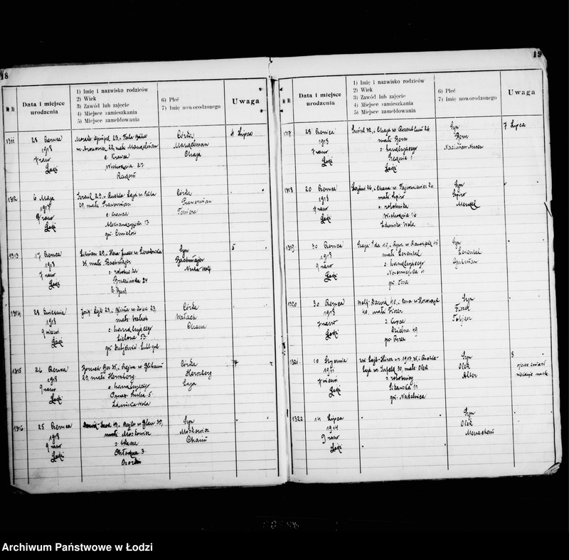 Obraz 14 z jednostki "[Ksiega urodzeń]"