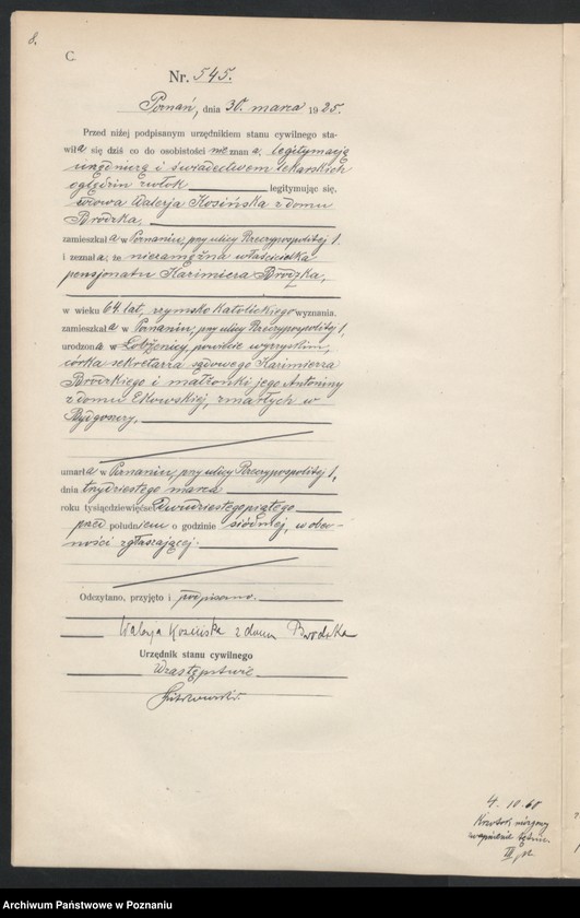 Obraz 10 z jednostki "Księga miejscowa zgonów tom II [Rejestr główny zgonów]"