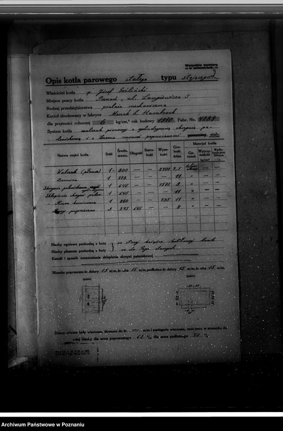 Obraz 6 z jednostki "Pralnia mechaniczna J. Goślińskiego w Poznaniu przy ul. Langiewicza 3 nr woj. 5803"