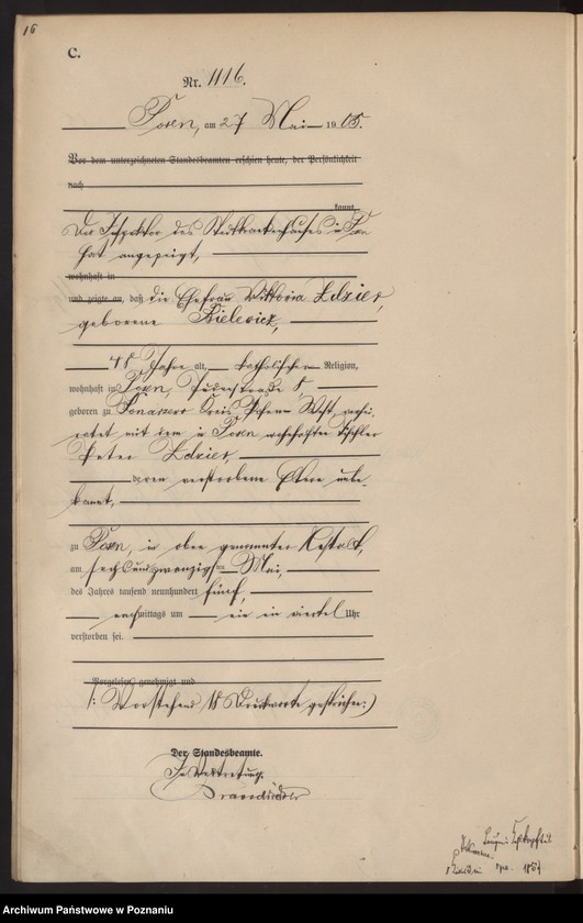 Obraz 18 z jednostki "Księga miejscowa zgonów tom III"