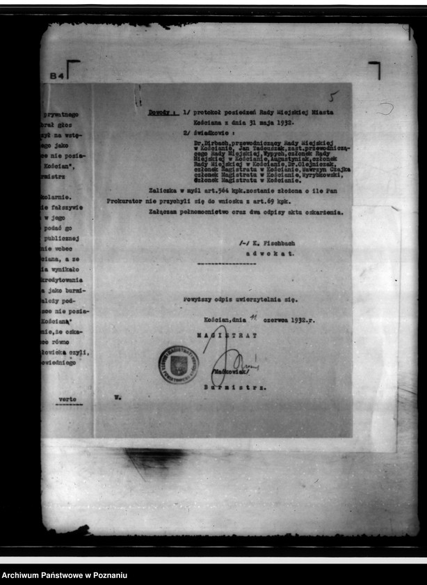 Obraz 9 z jednostki "Członkowie magistratu i radni miasta Kościana"