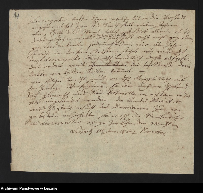 Obraz 16 z jednostki "[Die Verbesserung des Weges auf Fraustadt zu ad Instantiam des Herrn Landesdirektors Freicherrn von Schlichting]"
