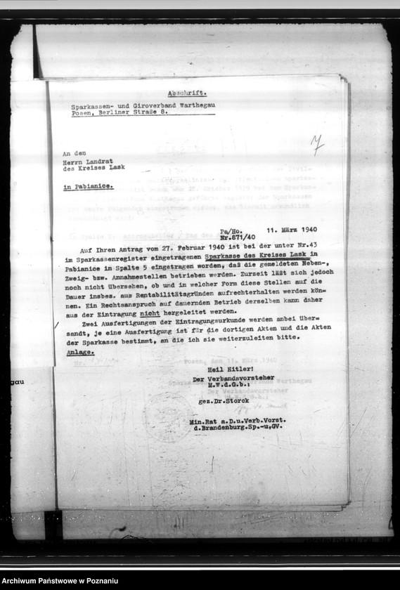 Obraz 12 z jednostki "Sparkassen und Giroverband Wartheland"