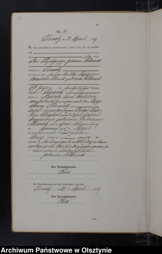 image.from.unit.number "Sterbe-Neben-Register Nr 1 - 19"