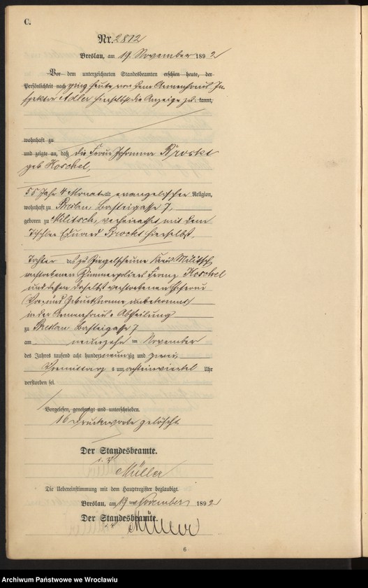 image.from.unit.number "Sterbe-Neben-Register Breslau I 1892 Band 8"