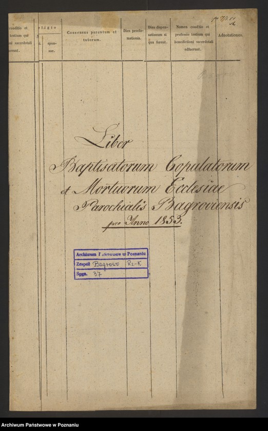 Obraz 2 z jednostki "Liber baptisatorum, copulatorum et mortuorum"