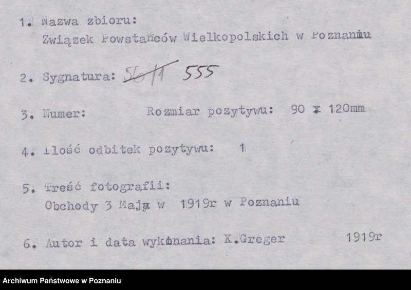 Obraz 4 z jednostki "Obchody 3 Maja w 1919 r. W Poznaniu"