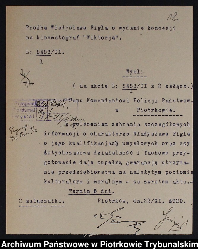 image.from.collection.number "Piotrkowskie kinoteatry sprzed wieku w dokumencie archiwalnym111"