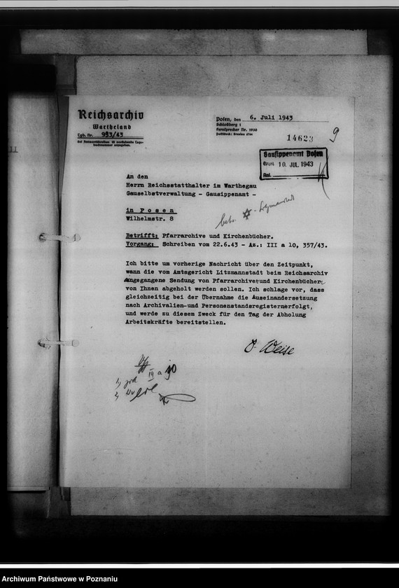 Obraz 13 z jednostki "Register der Juden, Dissidenten und Kirchenbuchduplikate, Pfarrarchive und Kirchenbücher [dotyczy terenu województwa łódzkiego]"