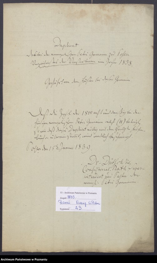 Obraz 2 z jednostki "Duplikat des Verzeichnisses der Verstorbenen"