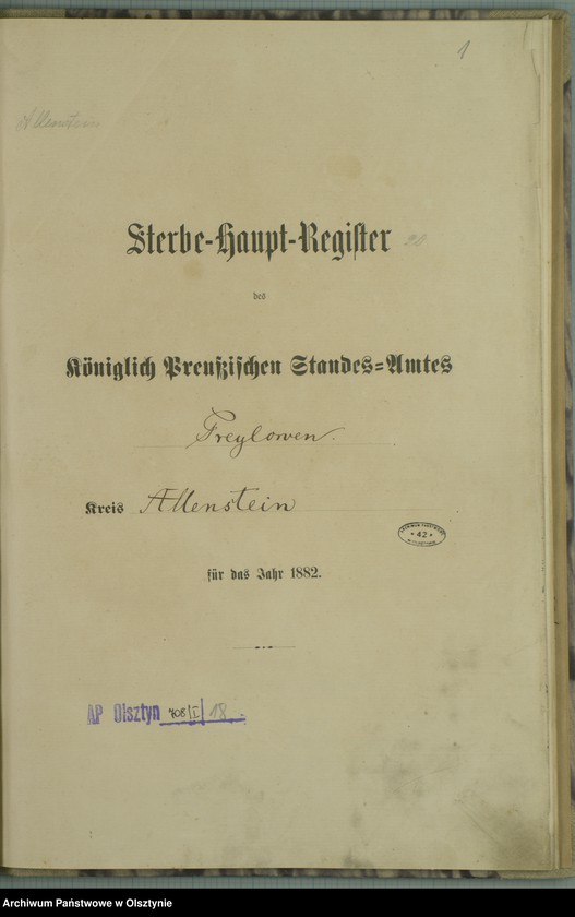 image.from.unit.number "Sterbe-Haupt-Register Nr 1 - 45"