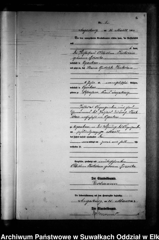 image.from.unit.number "Sterbe-Neben-Register des Preussischen Standes-Amtes Gross Strengeln Kreis Angerburg"