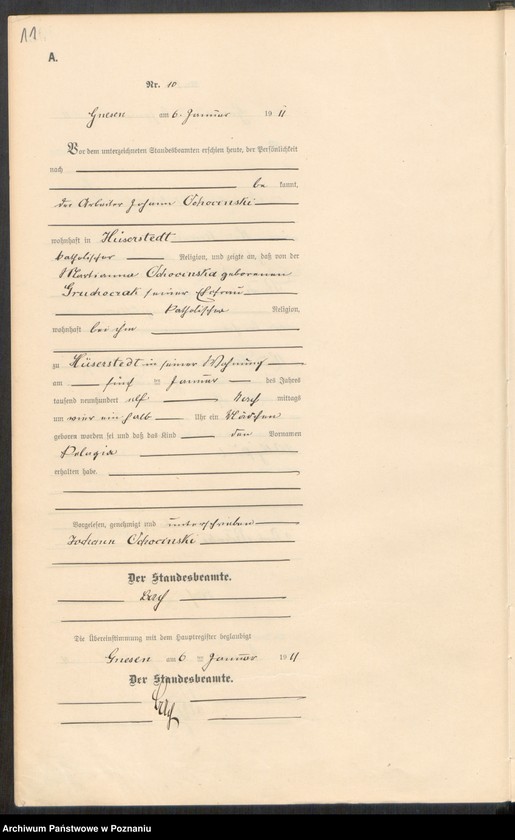 Obraz 13 z jednostki "Geburts-Nebenregister Band I"