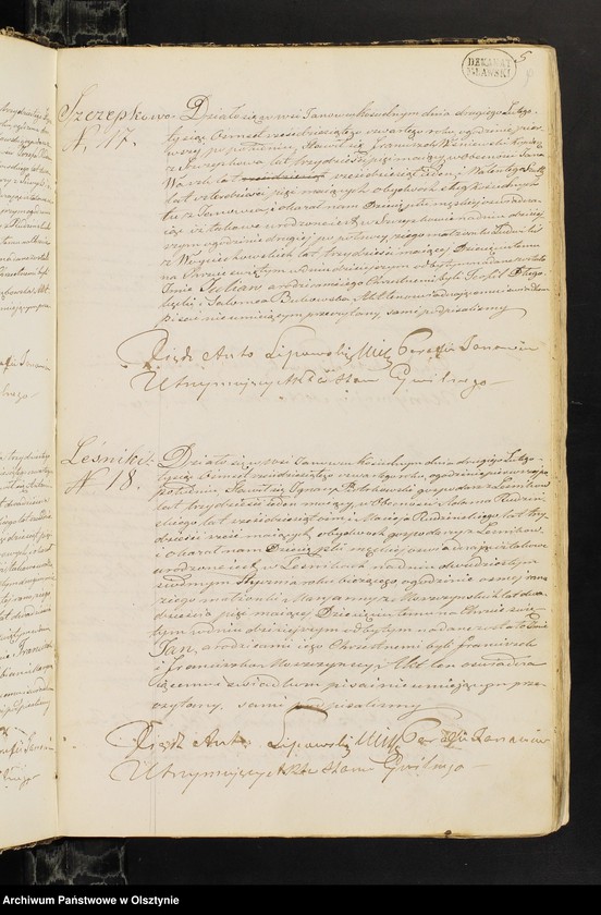 image.from.unit.number "Duplikat Aktow Stanu Cywilnego Urodzonych, Zaślubionych i Zmarłych z Parafii Janowiec z roku 1864-go"