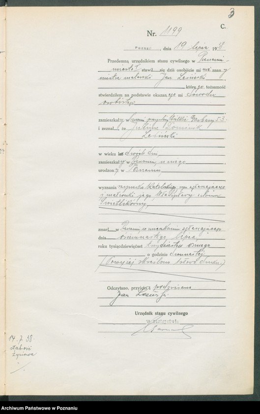 Obraz 5 z jednostki "Księga miejscowa zgonów tom III [Rejestr główny zgonów]"