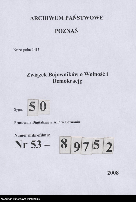 Obraz 3 z jednostki "Wykazy władz naczelnych Związku Bojowników o Wolność i Demokrację."
