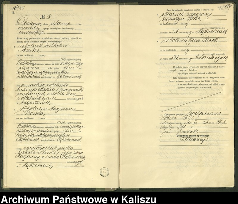 Obraz 11 z jednostki "[Księga małżeństw]"