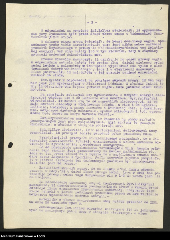 Obraz 3 z jednostki "Zjednoczenie Energetyczne Okręgu Łódzkiego; protokoły [konferencji], sprawozdania [z produkcji]"