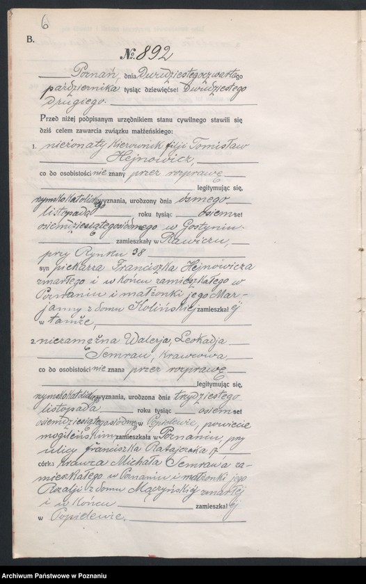 Obraz 8 z jednostki "Księga miejscowa małżeństw tom IV [Rejestr główny małżeństw]"