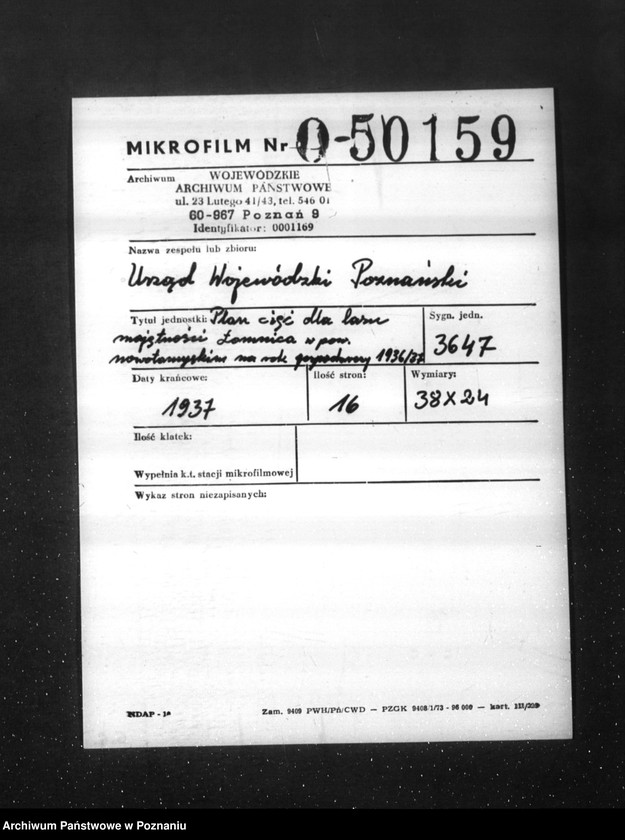 Obraz 2 z jednostki "Plan cięć lasu majętności Łomnica powiat nowotomyski"